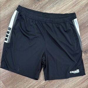 Capelli of New York Black Athletic Shorts with Elastic Waistband